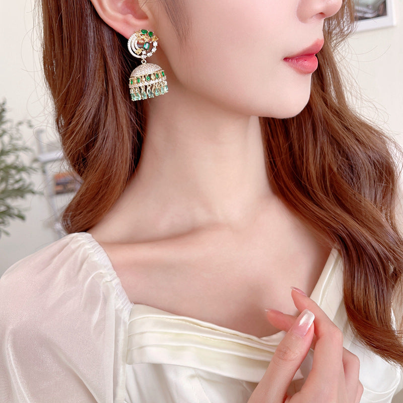 925 Silver Needles Stereoscopic Wind Chime Fringed Boho Earrings